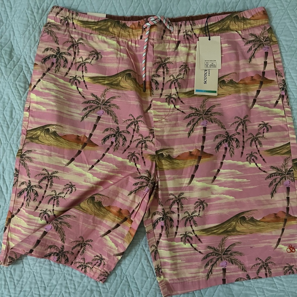 Scotch & Soda Pink Board Shorts Tropical Vibe